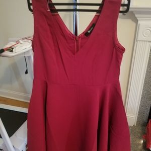 MessBebe V-Neck Red Wine Dress